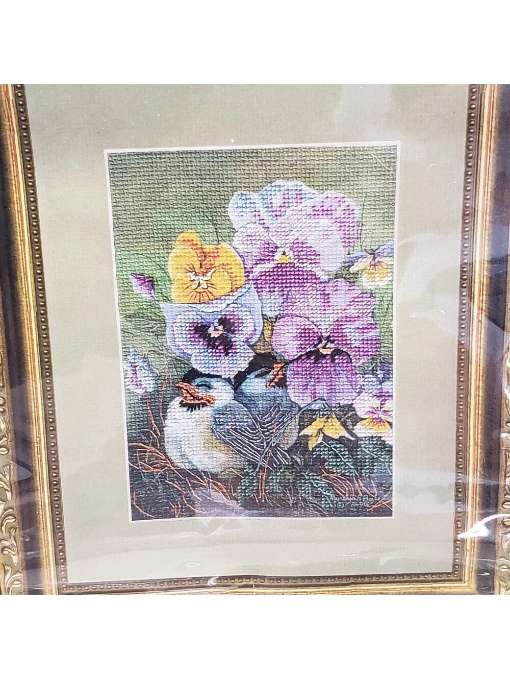 Near North Treasures Collection Cross Stitch Kit RESTING UNDER 2004 Pansy NEW